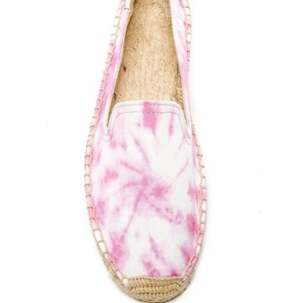SOLUDOS size 9 pink tie dye slip on espadrilles
